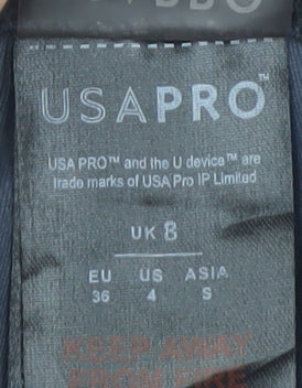 USA Pro Women's Black Geometric Gym Leggings Size 8