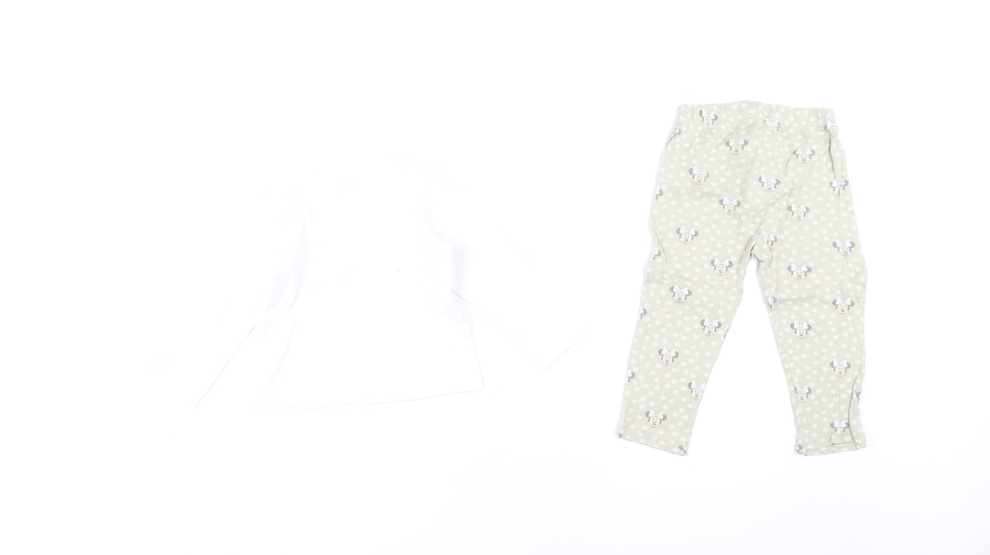 Disney Unisex Baby Pyjama Set White Beige 18-24 Months