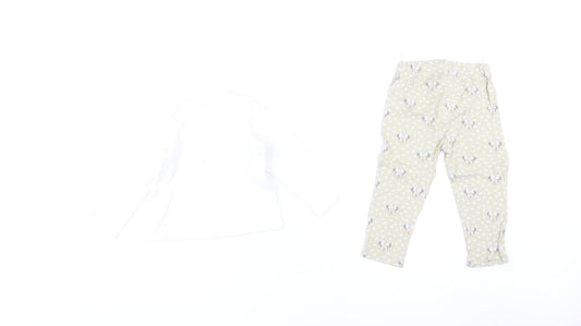 Disney Unisex Baby Pyjama Set White Beige 18-24 Months