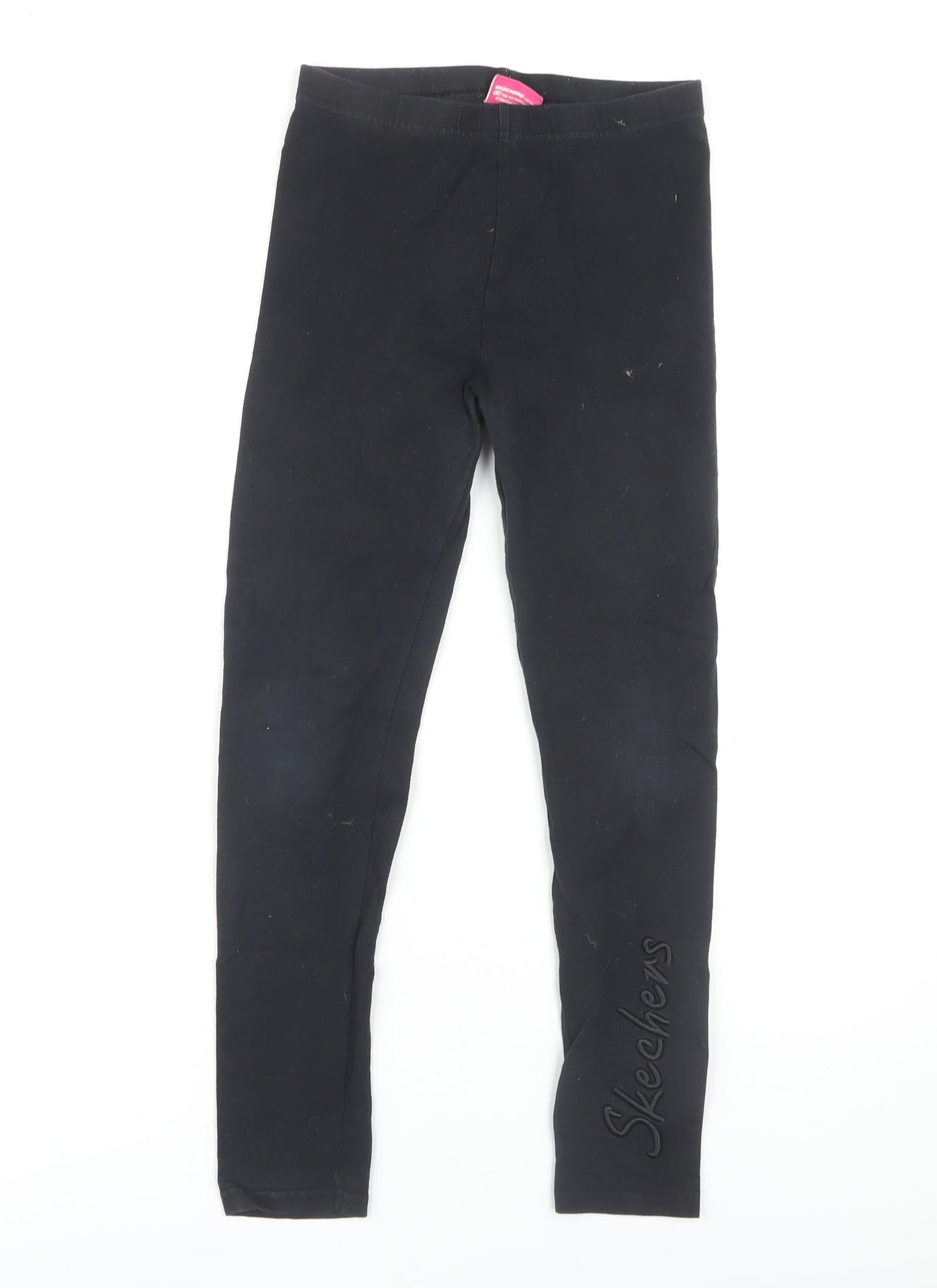 Skechers Girls Black Leggings 11 Years Cotton Blend