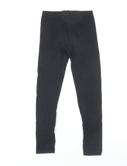 Skechers Girls Black Leggings 11 Years Cotton Blend