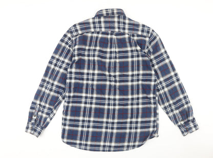Jachs Men's Blue Plaid Shirt, Long Sleeve, LT, Button-Up