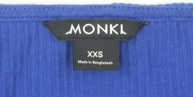 Womens UK Size 2XS Monki Blue  T-Shirt
