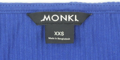 Womens UK Size 2XS Monki Blue  T-Shirt