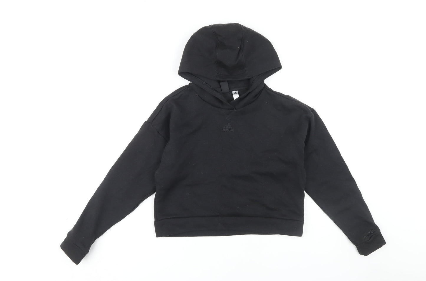 Adidas Girls Black Pullover Hoodie 11-12 Years