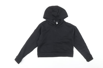 Adidas Girls Black Pullover Hoodie 11-12 Years