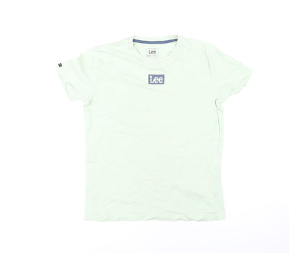Lee Boys Green Cotton T-Shirt 10-11 Years Regular Fit