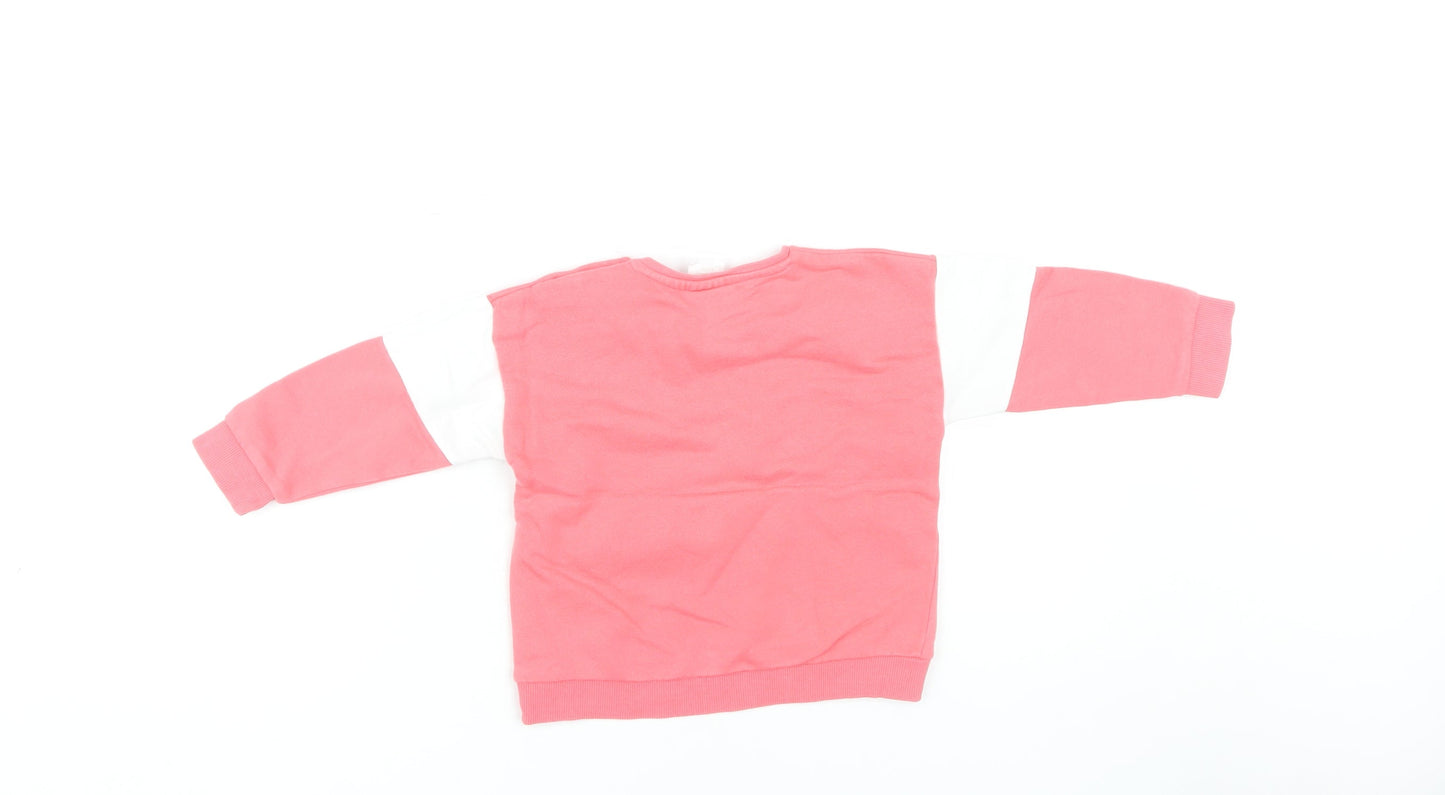 Disney Unisex Toddler Cartoon Pink & White Long Sleeve Top, 18-24 Months