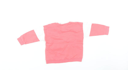 Disney Unisex Toddler Cartoon Pink & White Long Sleeve Top, 18-24 Months