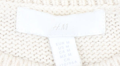 H&M Women's Ivory Shift Dress Size 12 Casual Knit