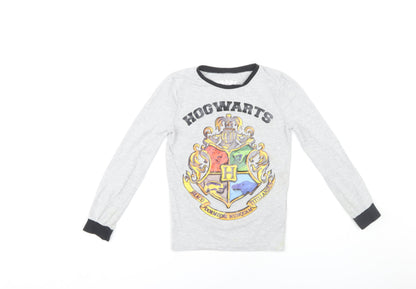 Harry Potter Boys Grey Hogwarts Long Sleeve T-Shirt, 9-10 Years