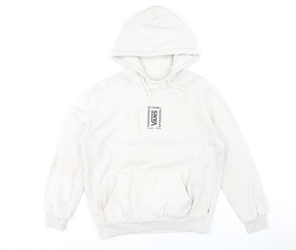 Vans Men's White M Pullover Hoodie Skateboarding
