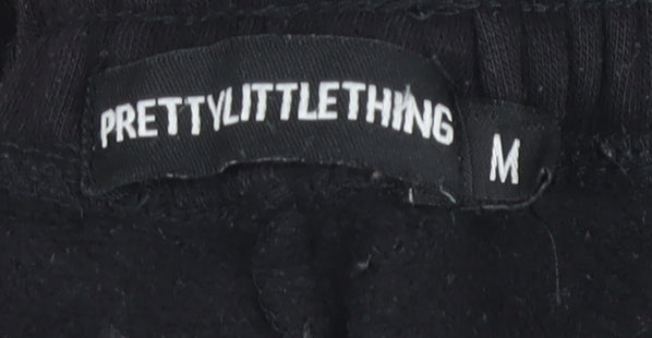Womens UK Size M PRETTYLITTLETHING Relaxed Fit Jogger Black Trousers
