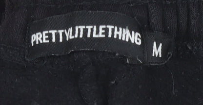 Womens UK Size M PRETTYLITTLETHING Relaxed Fit Jogger Black Trousers