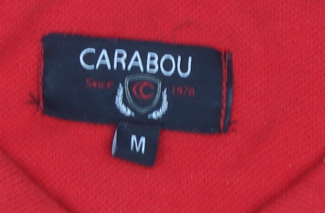 Carabou Men's Red Polo Shirt, Medium, Casual Attire