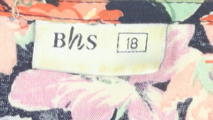 BHS Women's Floral Shift Dress, Multicoloured, Size 18