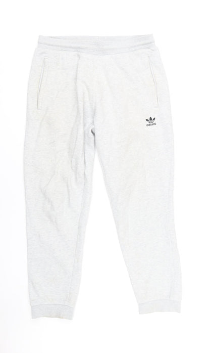 Adidas Men's Grey Joggers M Cotton Polyester Blend