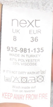 Womens UK Size 8 NEXT Grey Basic T-Shirt