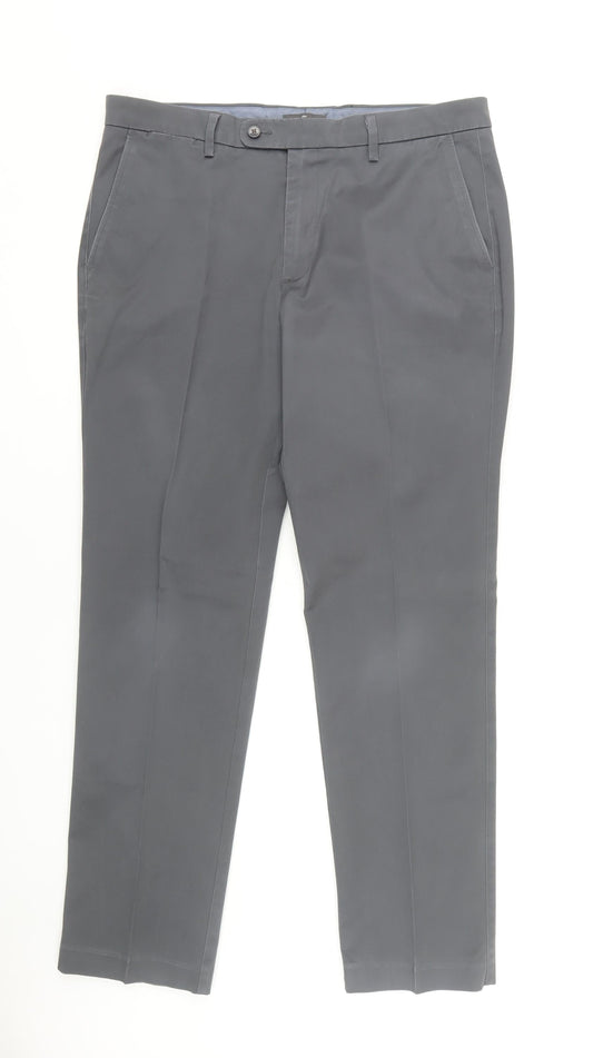 Marks and Spencer Men's Grey Slim Trousers 34