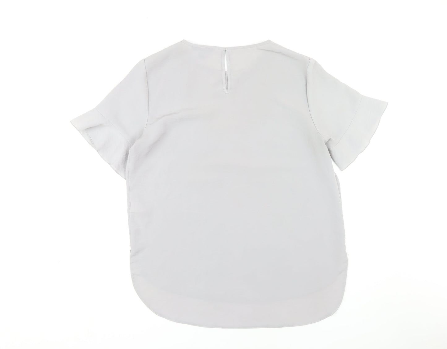 New Look Women's White Blouse UK 14 Round Neck Casual
