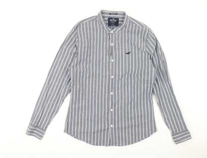 Hollister Men's Blue Striped Slim Fit Shirt L