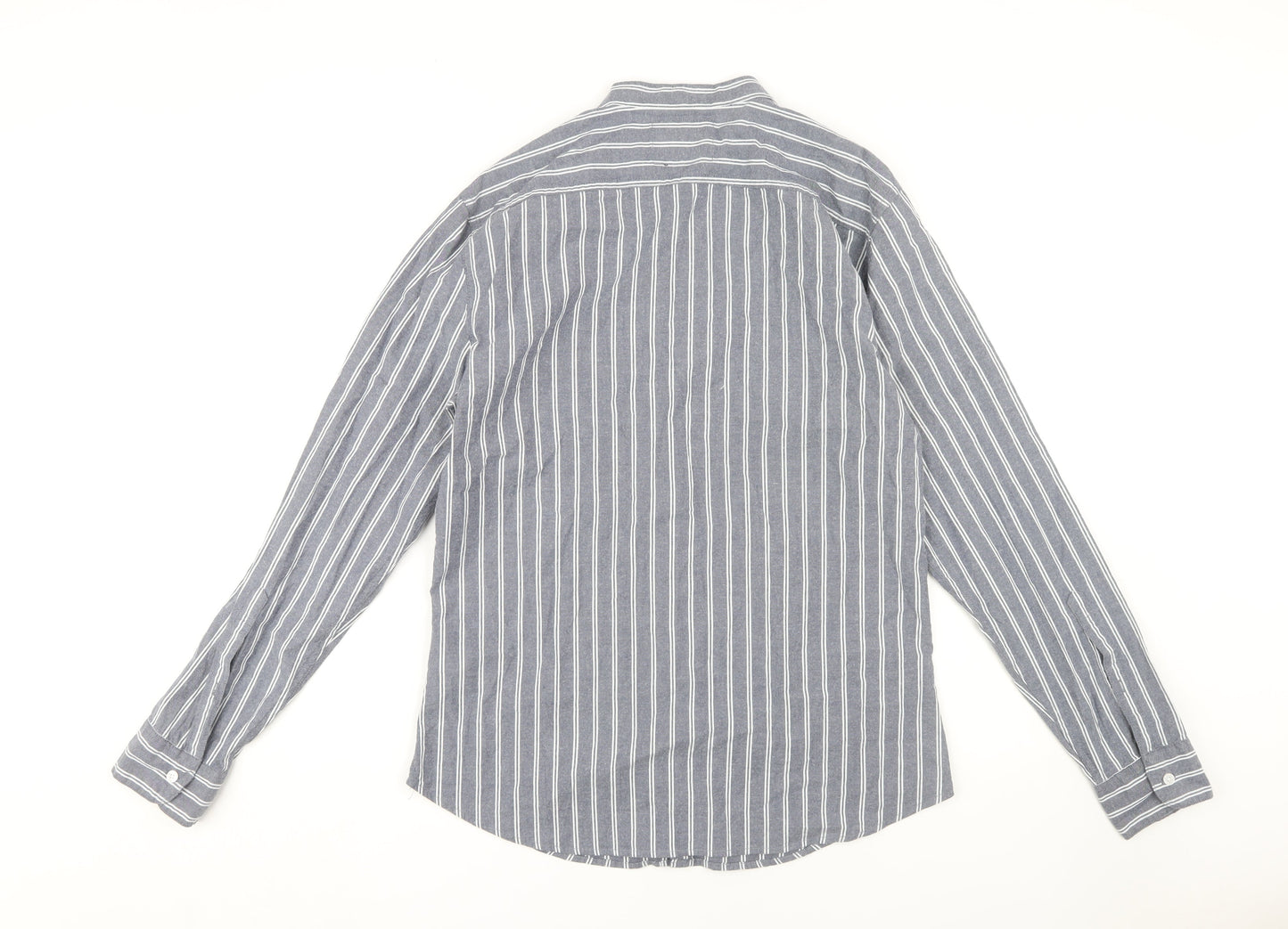 Hollister Men's Blue Striped Slim Fit Shirt L