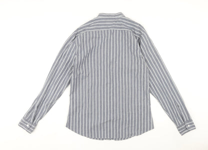 Hollister Men's Blue Striped Slim Fit Shirt L