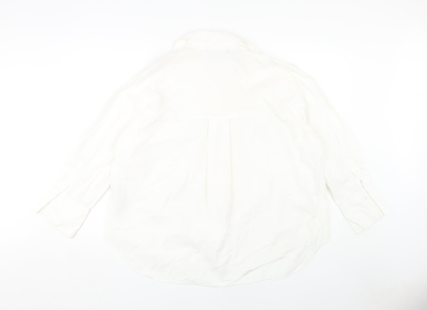 Womens UK Size 12 Zara White  Button-Up