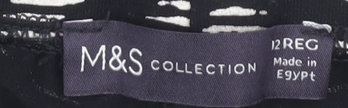 Womens UK Size 12 Marks and Spencer Regular Fit Casual Black Trousers
