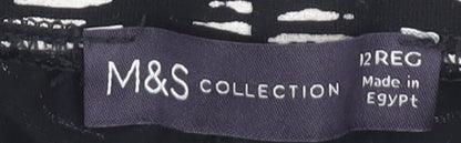 Womens UK Size 12 Marks and Spencer Regular Fit Casual Black Trousers