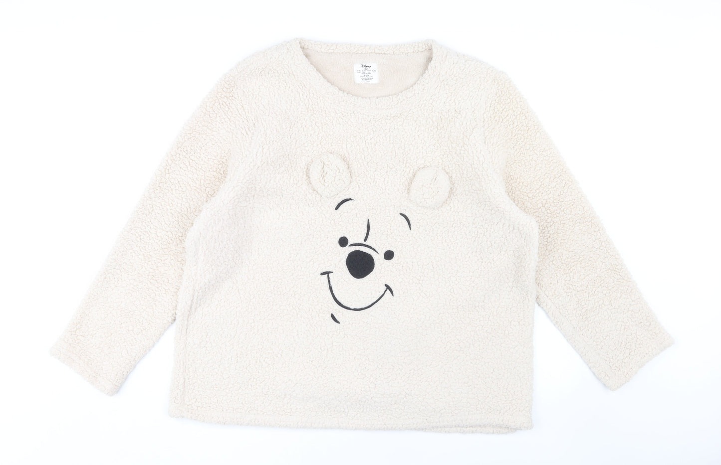 Disney Women Ivory Fleece Pyjama Top XL Cartoon