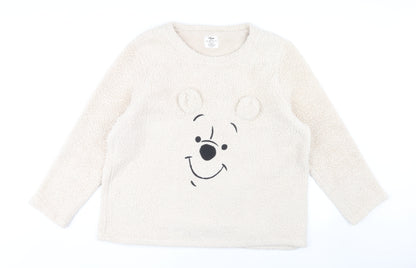 Disney Women Ivory Fleece Pyjama Top XL Cartoon
