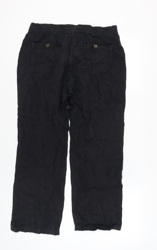 Womens UK Size 14 Debenhams Regular Fit Casual Black Trousers