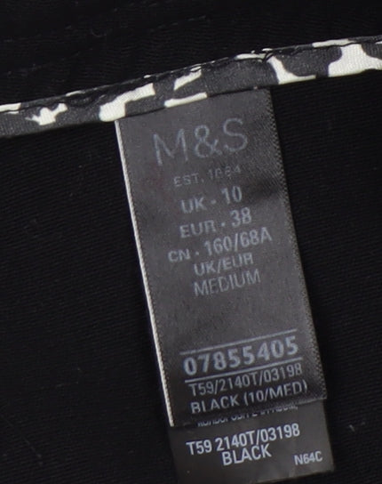 Womens UK Size 10 Marks and Spencer Regular Fit  Black Trousers