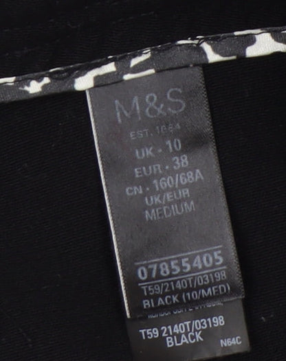 Womens UK Size 10 Marks and Spencer Regular Fit  Black Trousers