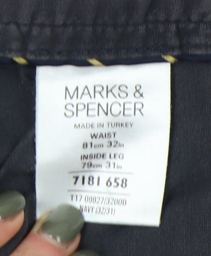 Marks & Spencer Men's Navy Trousers Size 32