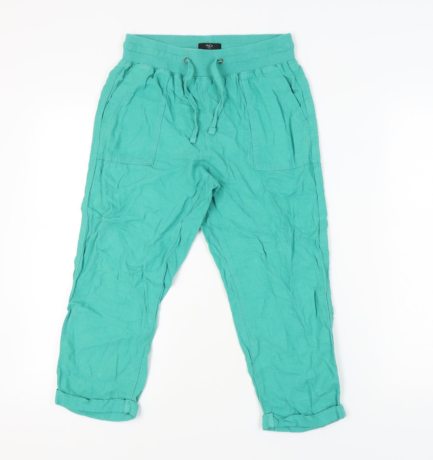 Womens UK Size 8 M&Co Relaxed Fit Jogger Green Trousers