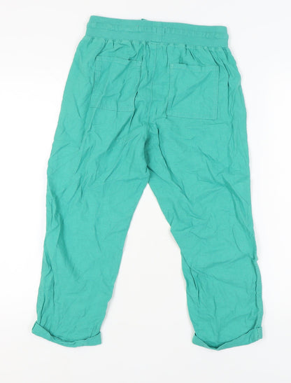 Womens UK Size 8 M&Co Relaxed Fit Jogger Green Trousers