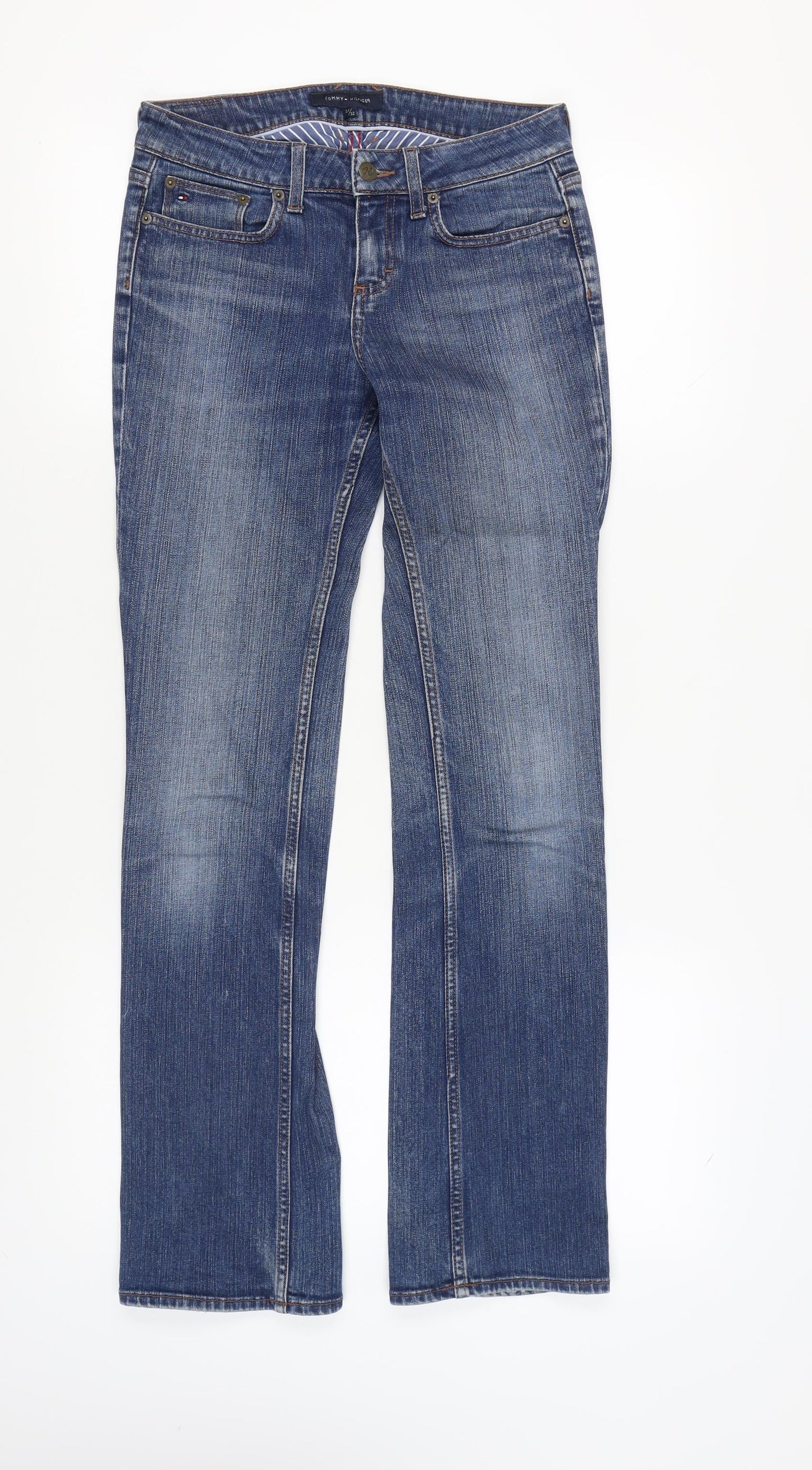 Womens UK Size 4 Tommy Hilfiger Regular Fit Straight Blue Jeans