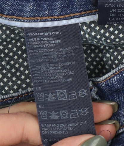 Womens UK Size 4 Tommy Hilfiger Regular Fit Straight Blue Jeans