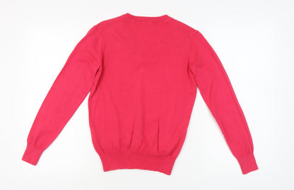 Lyle & Scott Men's Red V-Neck Pullover Jumper S