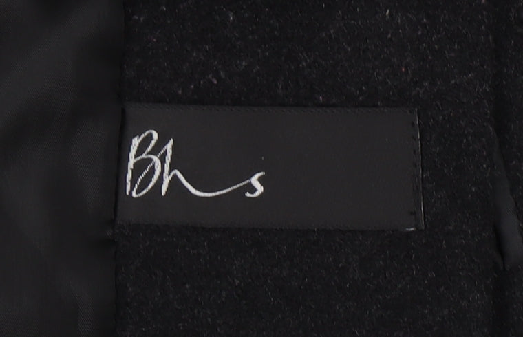 Womens UK Size 12 BHS Black Overcoat