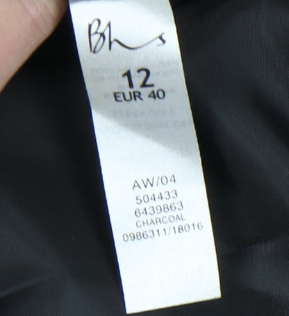 Womens UK Size 12 BHS Black Overcoat
