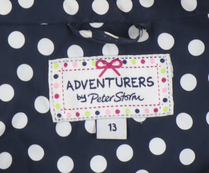 Peter Storm Girls Blue Polka Dot Jacket 13 Years
