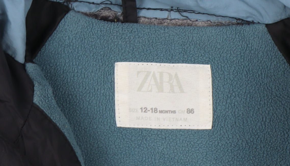 Zara Unisex Baby Puffer Jacket 12-18 Months Black