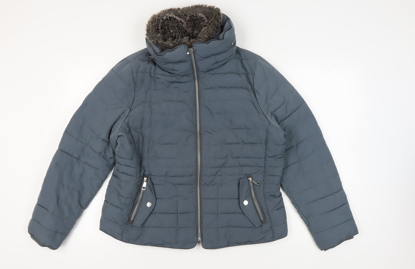 Womens UK Size 18 Marks and Spencer Blue Puffer Jacket