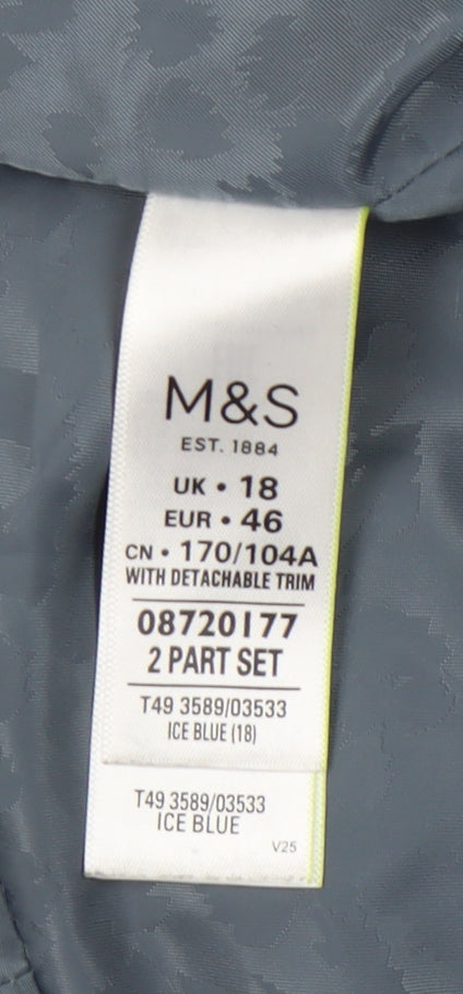 Womens UK Size 18 Marks and Spencer Blue Puffer Jacket