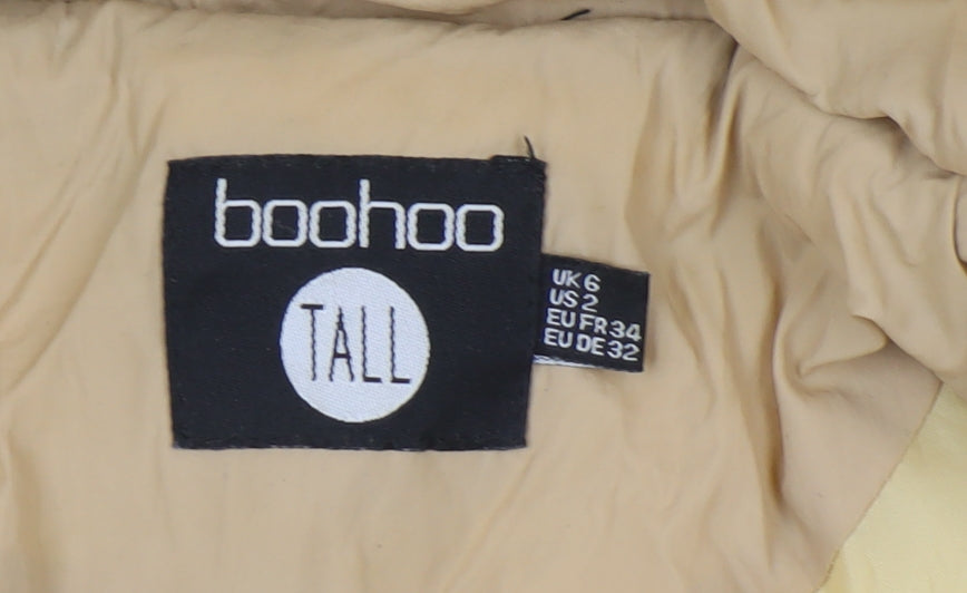 boohoo Beige Short Puffer Jacket Women Tall Size 6