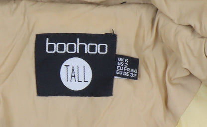 boohoo Beige Short Puffer Jacket Women Tall Size 6