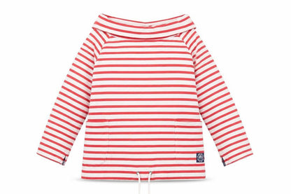 Joule Women's XS Red Striped Boat Neck Sweatshirt